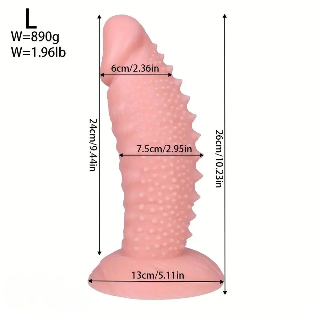 Flesh spiky textured pvc dildo