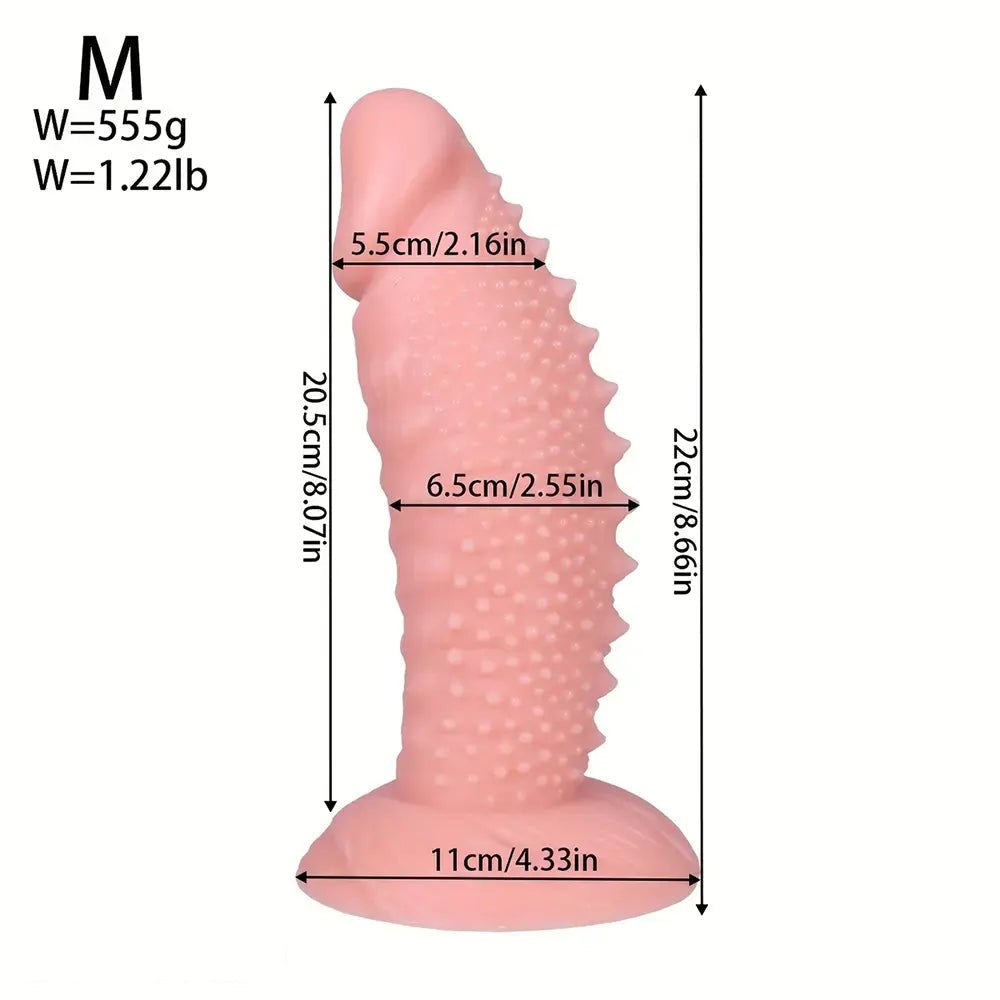 Flesh spiky textured pvc dildo