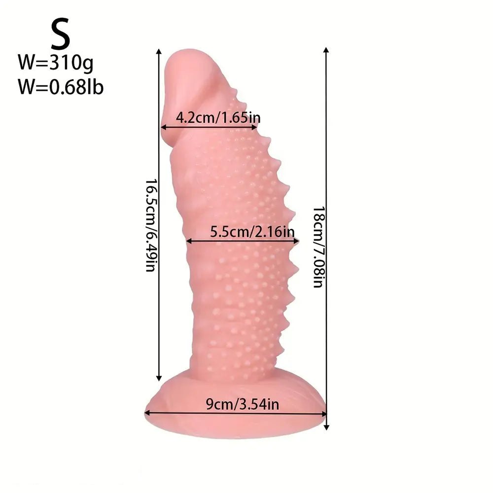 Flesh spiky textured pvc dildo