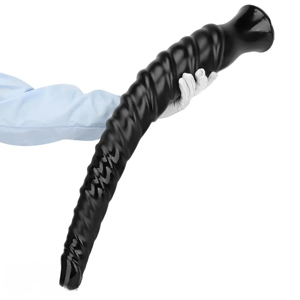 Black pvc spiral anal probe dildo, photo 14