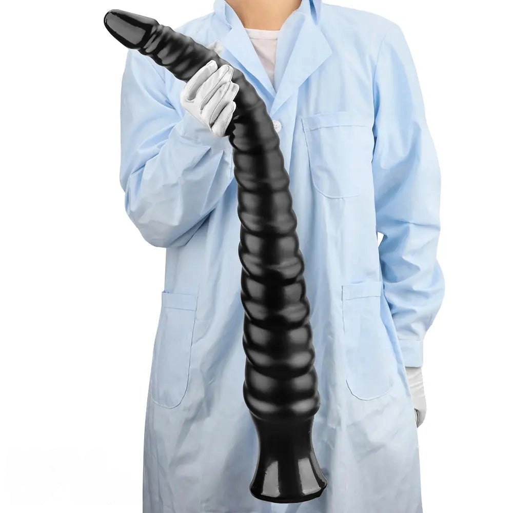 Black pvc spiral anal probe dildo, photo 3