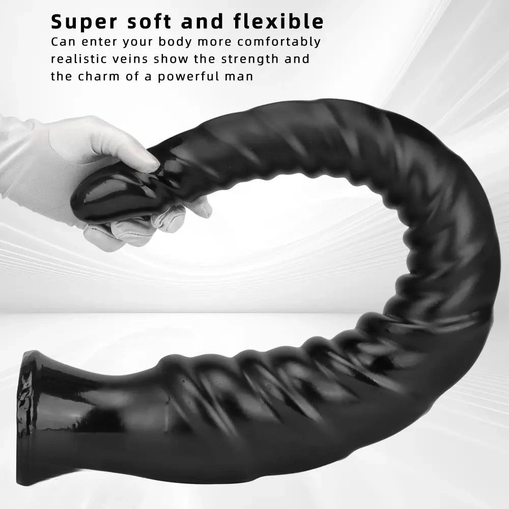 Black pvc spiral anal probe dildo, photo 5