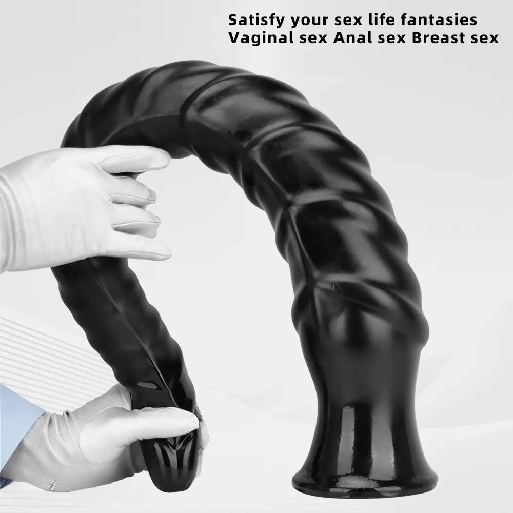 Black pvc spiral anal probe dildo, photo 6