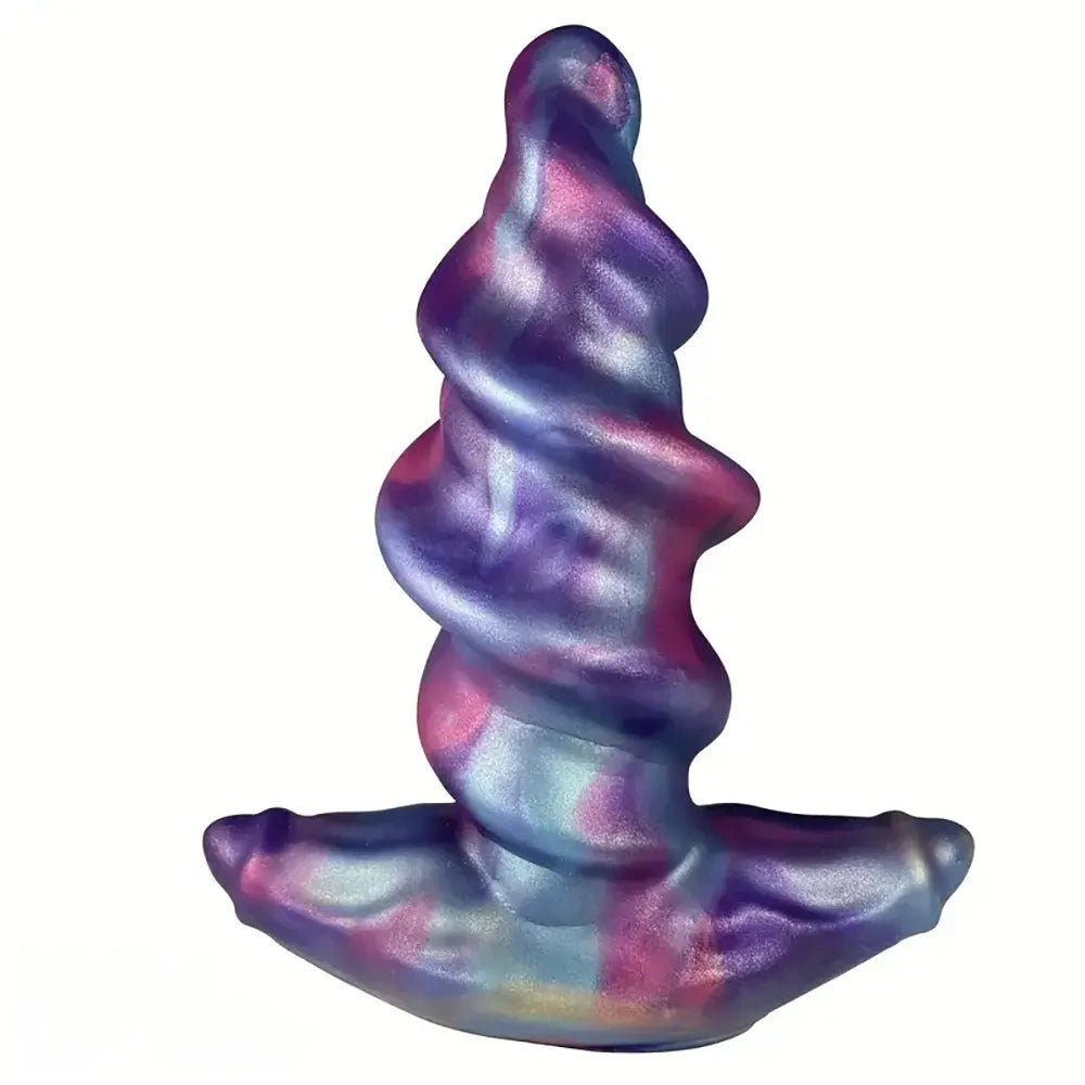 Spiral silicone anal plug with anchor base, photo 1