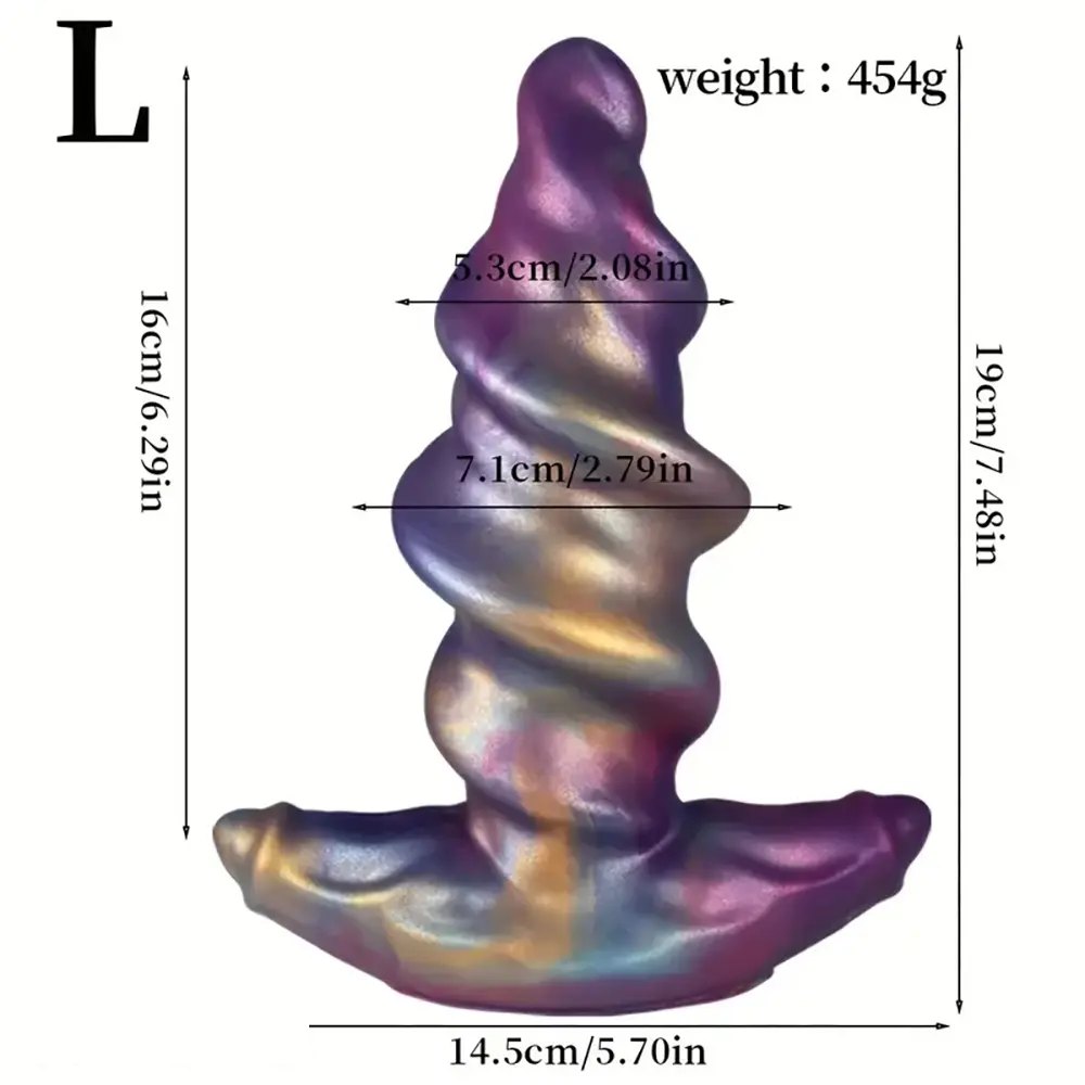 Spiral silicone anal plug with anchor base, photo 2
