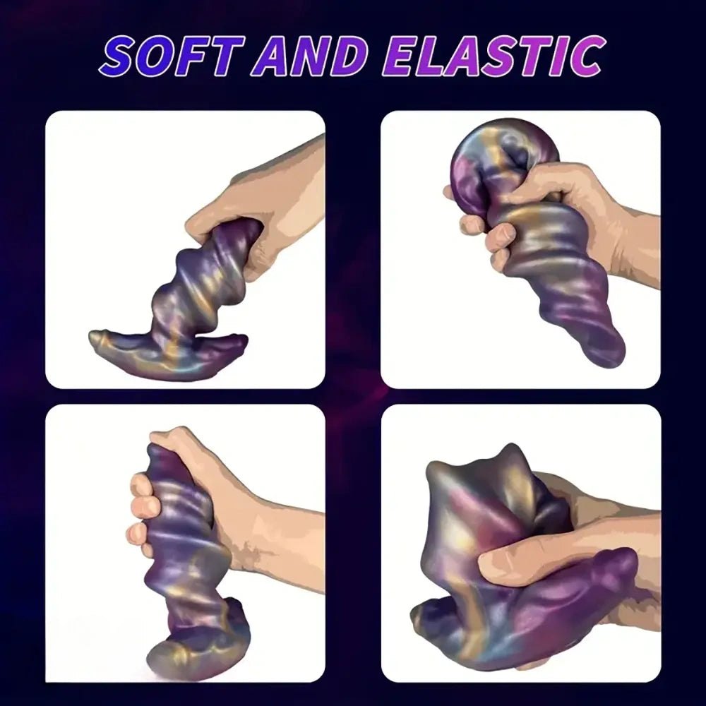 Spiral silicone anal plug with anchor base, photo 3