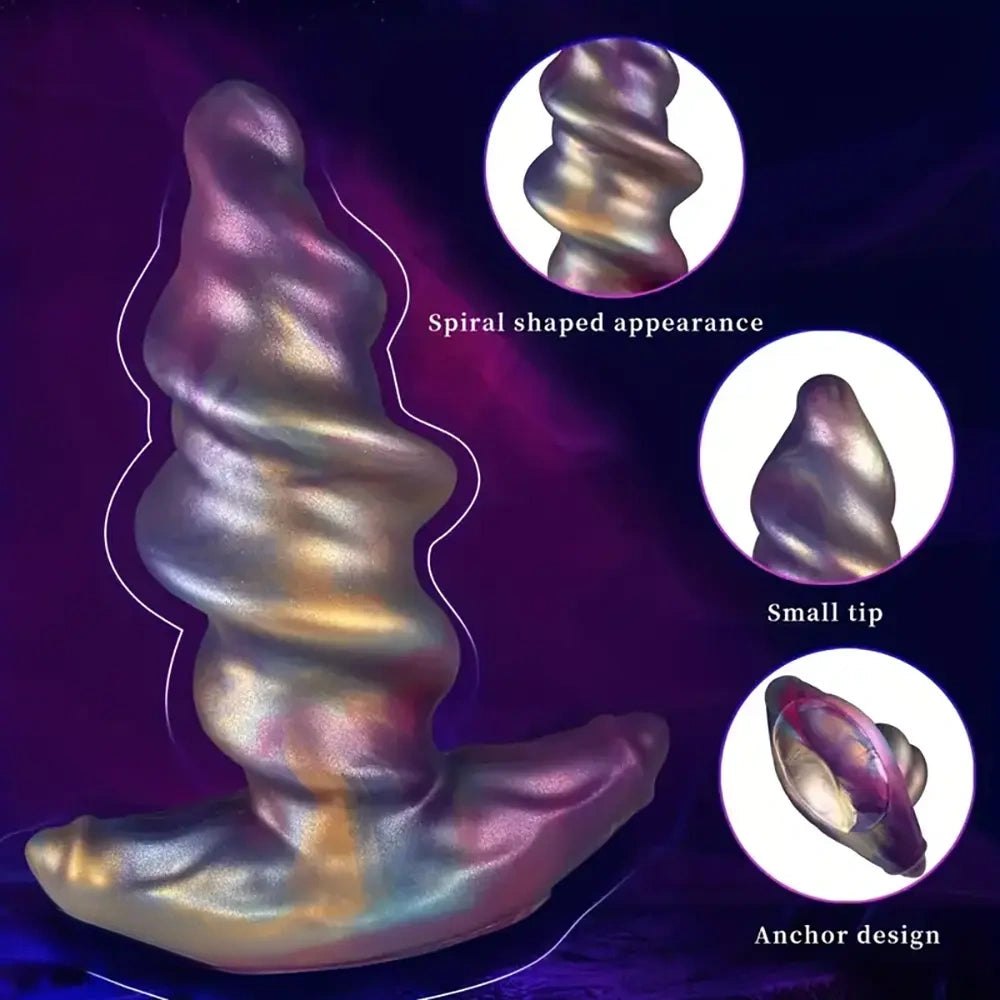 Spiral silicone anal plug with anchor base, photo 5