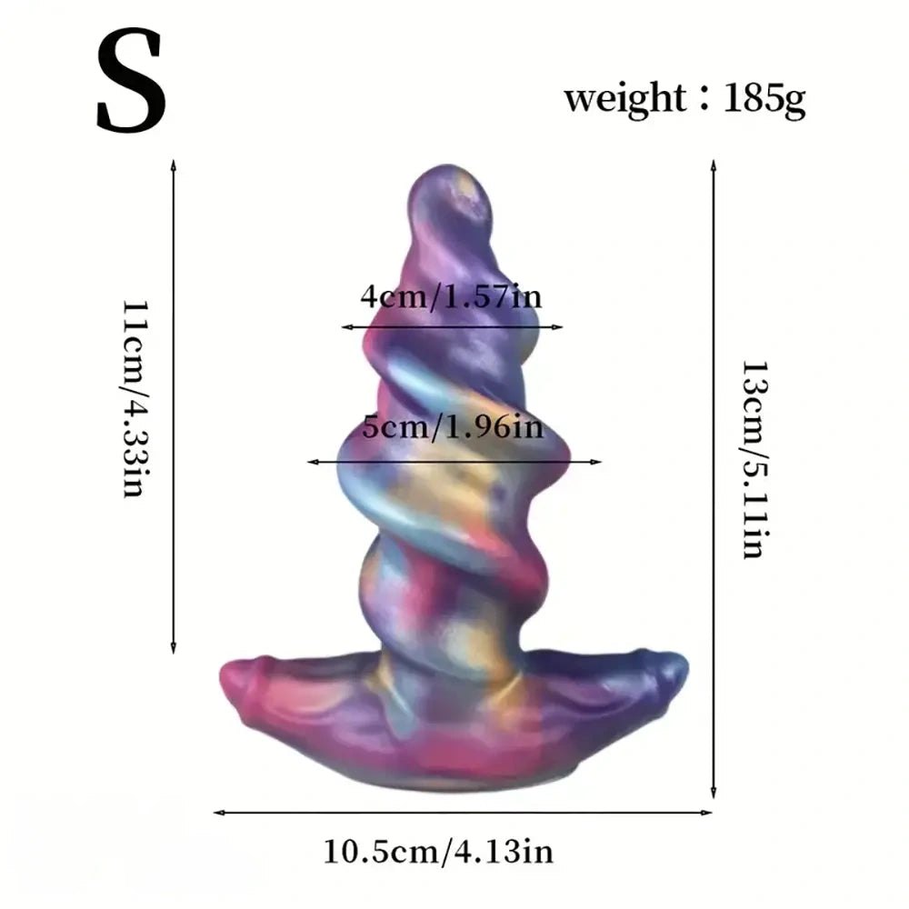 Spiral silicone anal plug with anchor base, photo 8