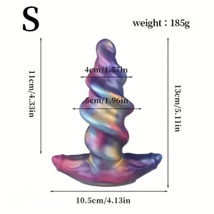 Spiral silicone anal plug with anchor base, photo 8