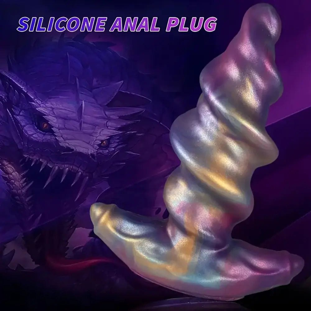 Spiral silicone anal plug with anchor base, photo 9