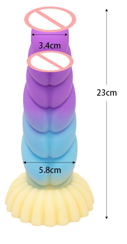 Spiral braid fantasy dildo with suction cup base, photo 6