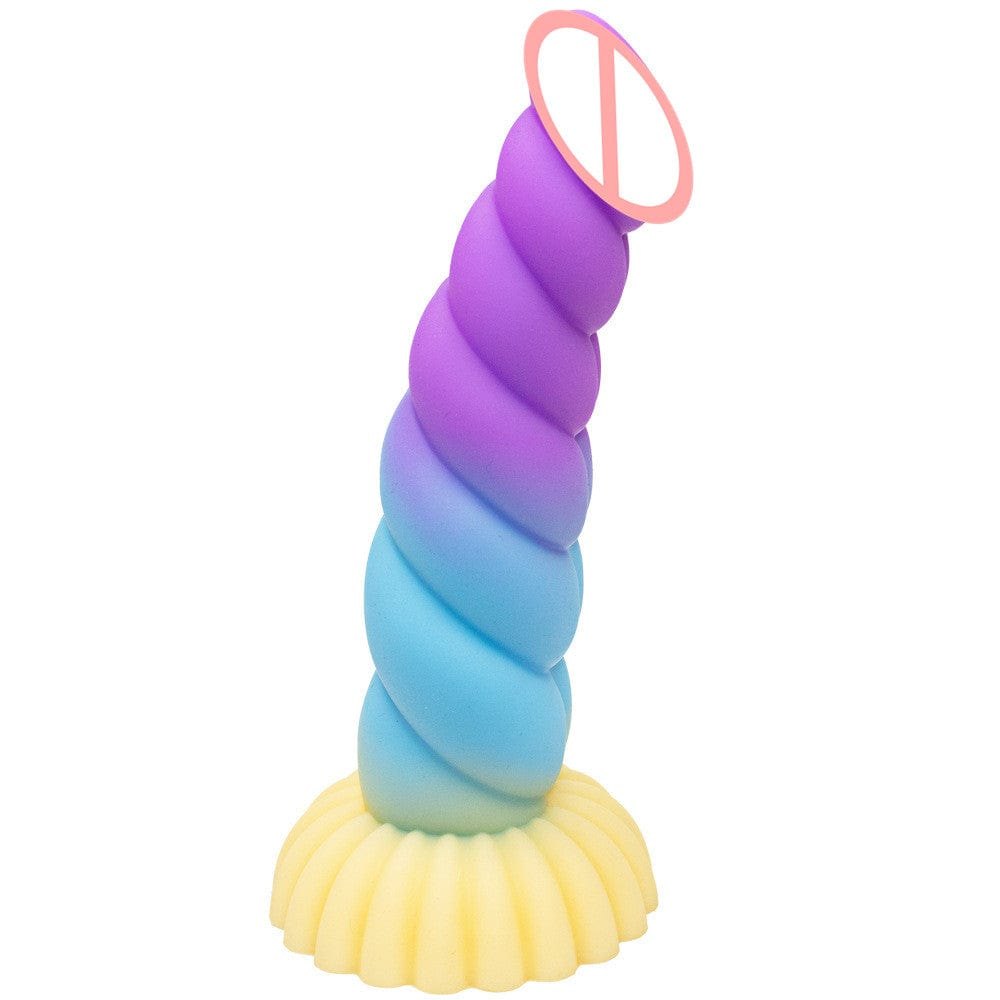 Spiral braid fantasy dildo with suction cup base, photo 7