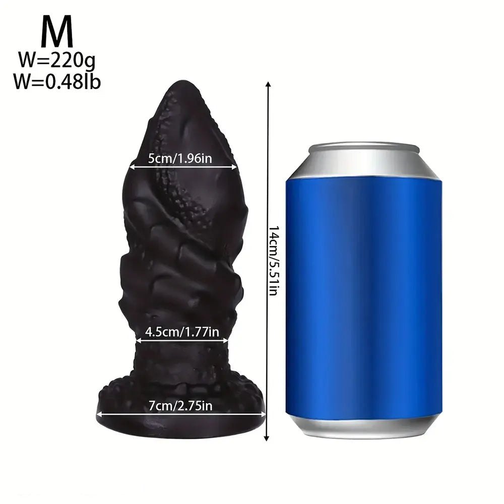 Black spiral textured pvc anal plug