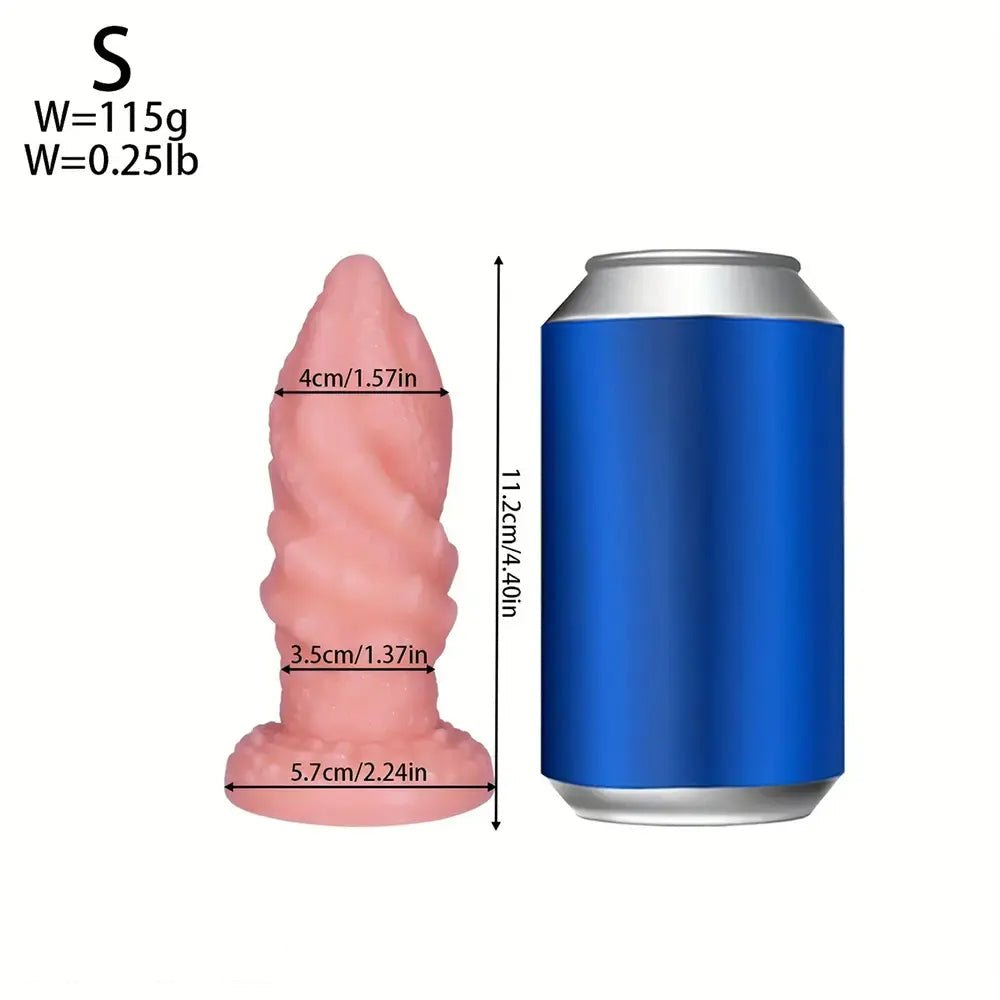 Flesh spiral textured pvc anal plug