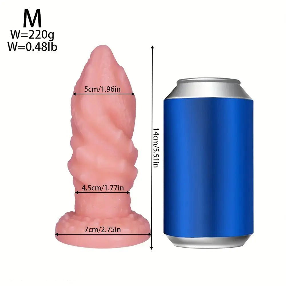 Flesh spiral textured pvc anal plug