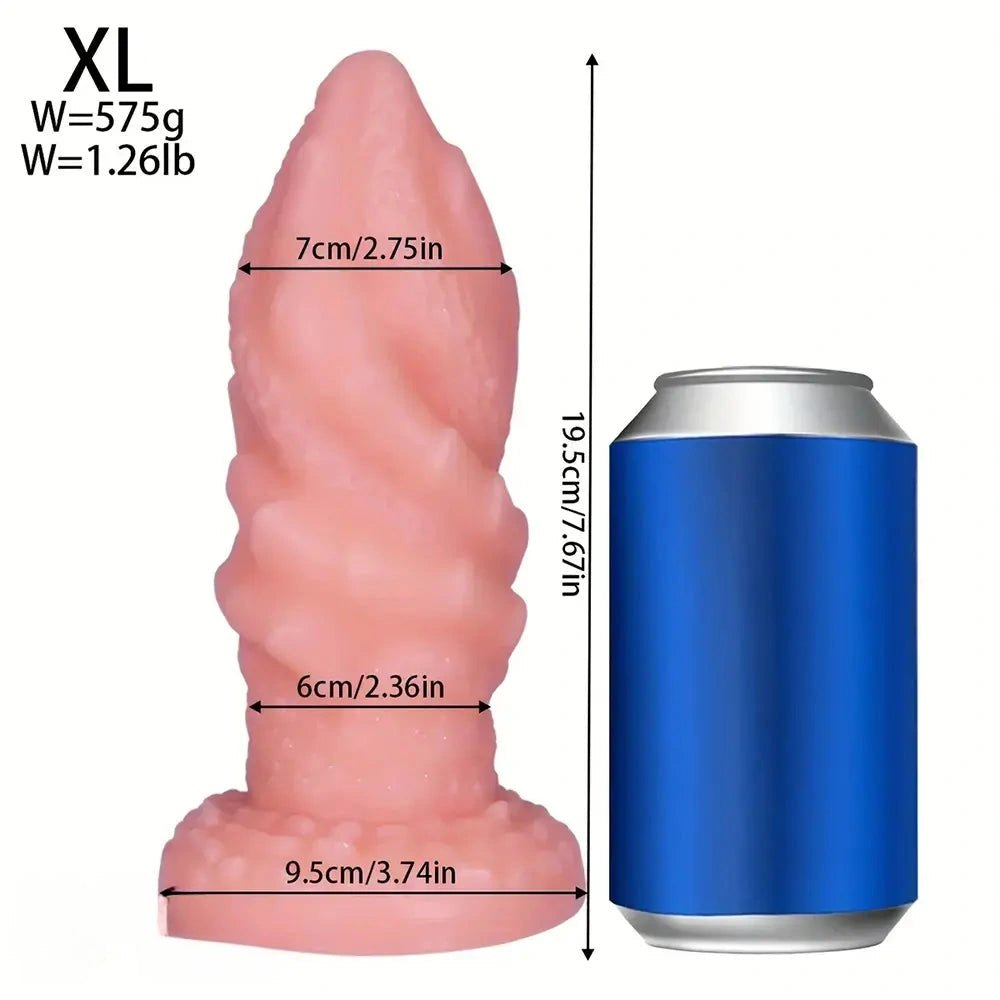 Flesh spiral textured pvc anal plug