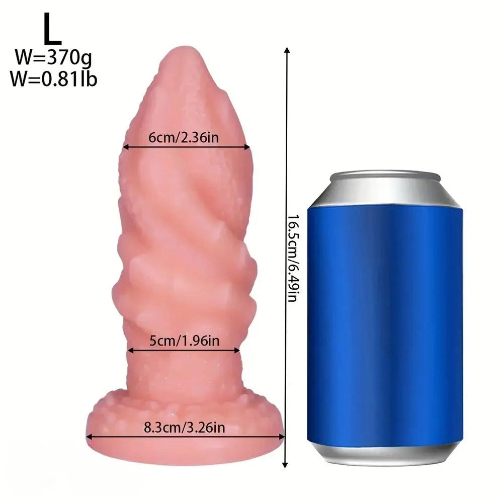 Flesh spiral textured pvc anal plug