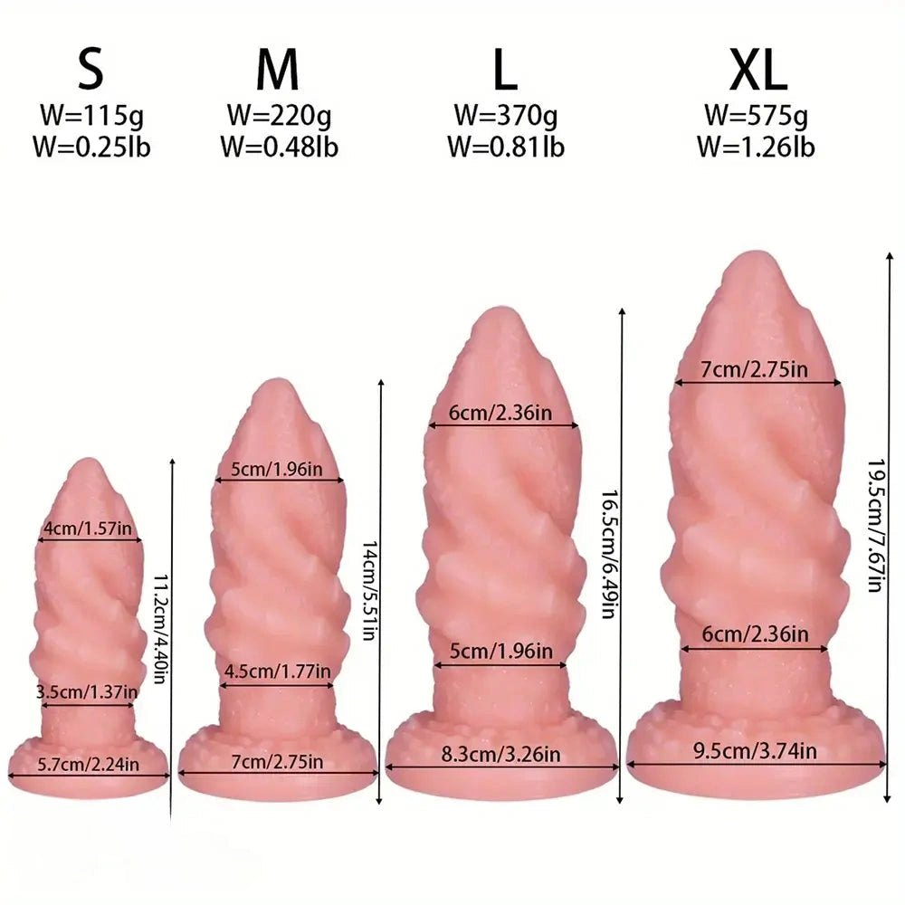 Spiral textured pvc anal plug, photo 15