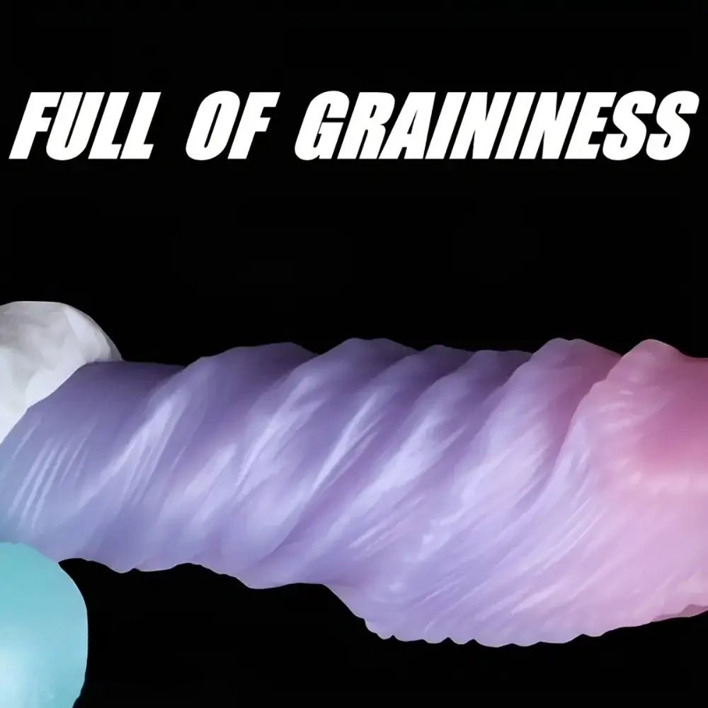Pink and purple ombre spiral fantasy dildo, photo 4