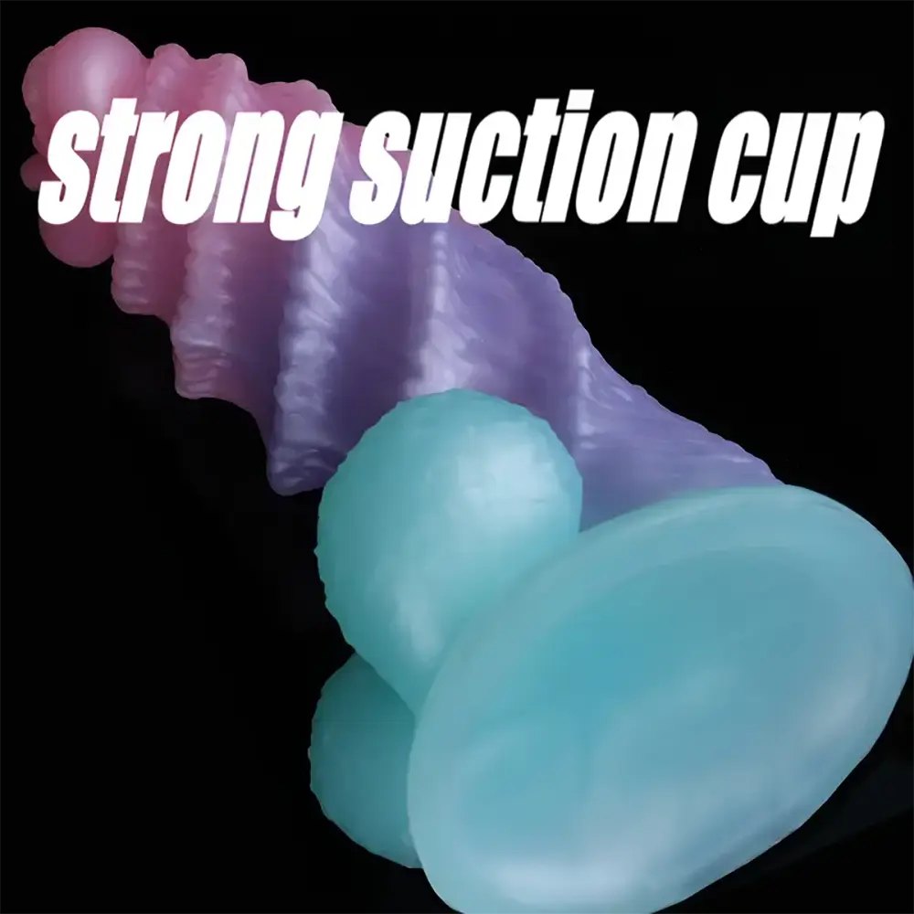 Pink and purple ombre spiral fantasy dildo, photo 7