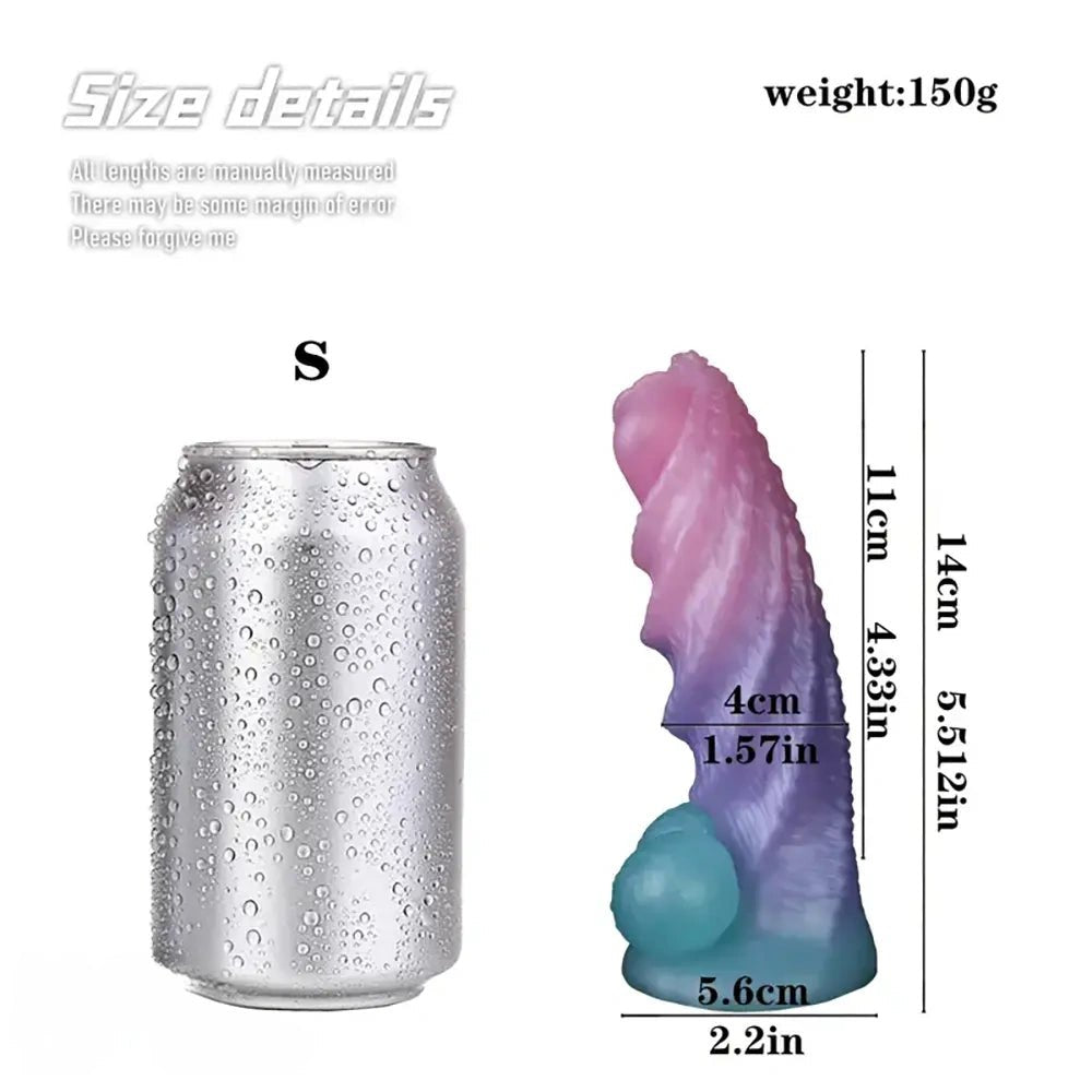 Pink and purple ombre spiral fantasy dildo, photo 8