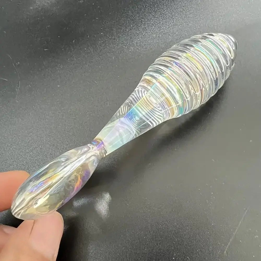 Glass spiral dildo with heart shaped base, photo 10