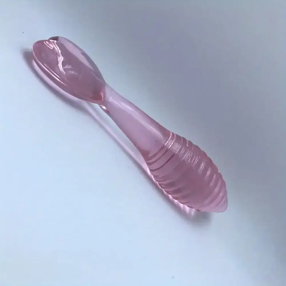 Glass spiral dildo with heart shaped base, photo 14