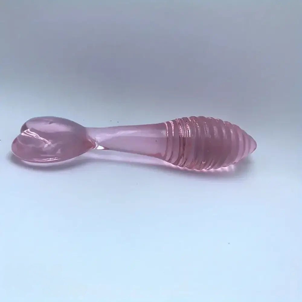 Glass spiral dildo with heart shaped base, photo 15