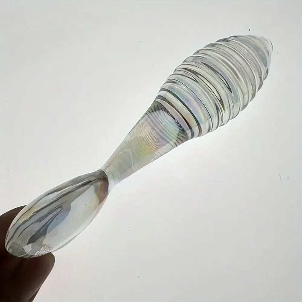 Glass spiral dildo with heart shaped base, photo 7