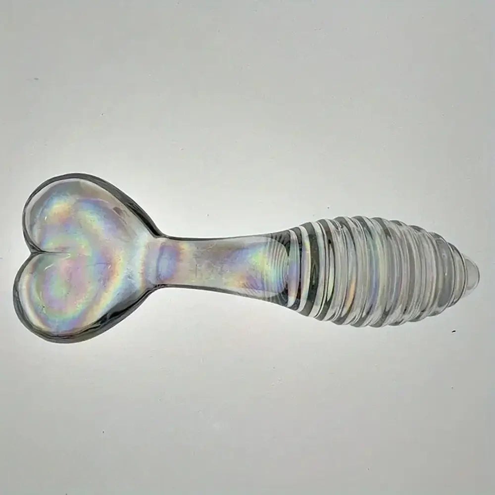 Glass spiral dildo with heart shaped base, photo 9