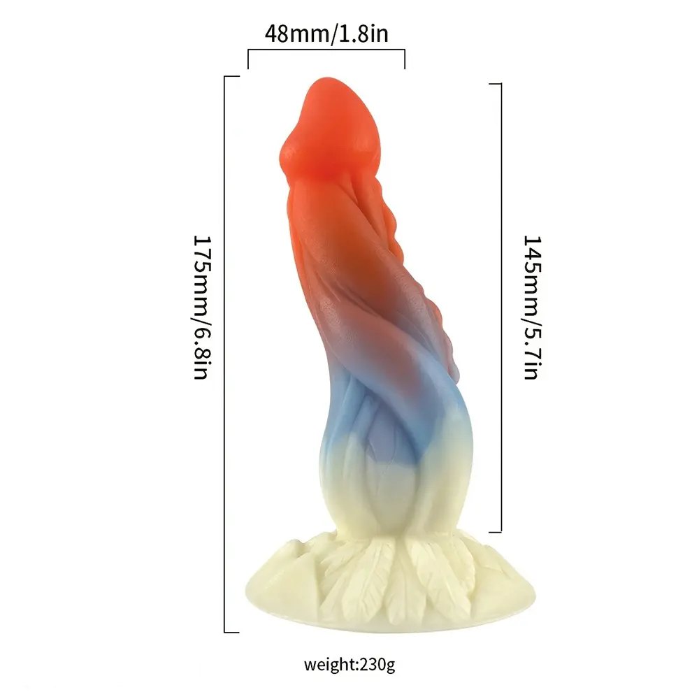 Gradient silicone spiral fantasy dildo, photo 5