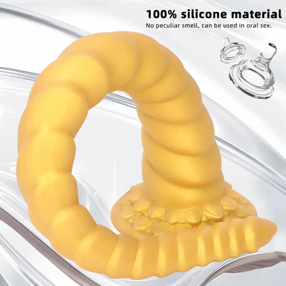Spiral horn silicone fantasy dildo, photo 4