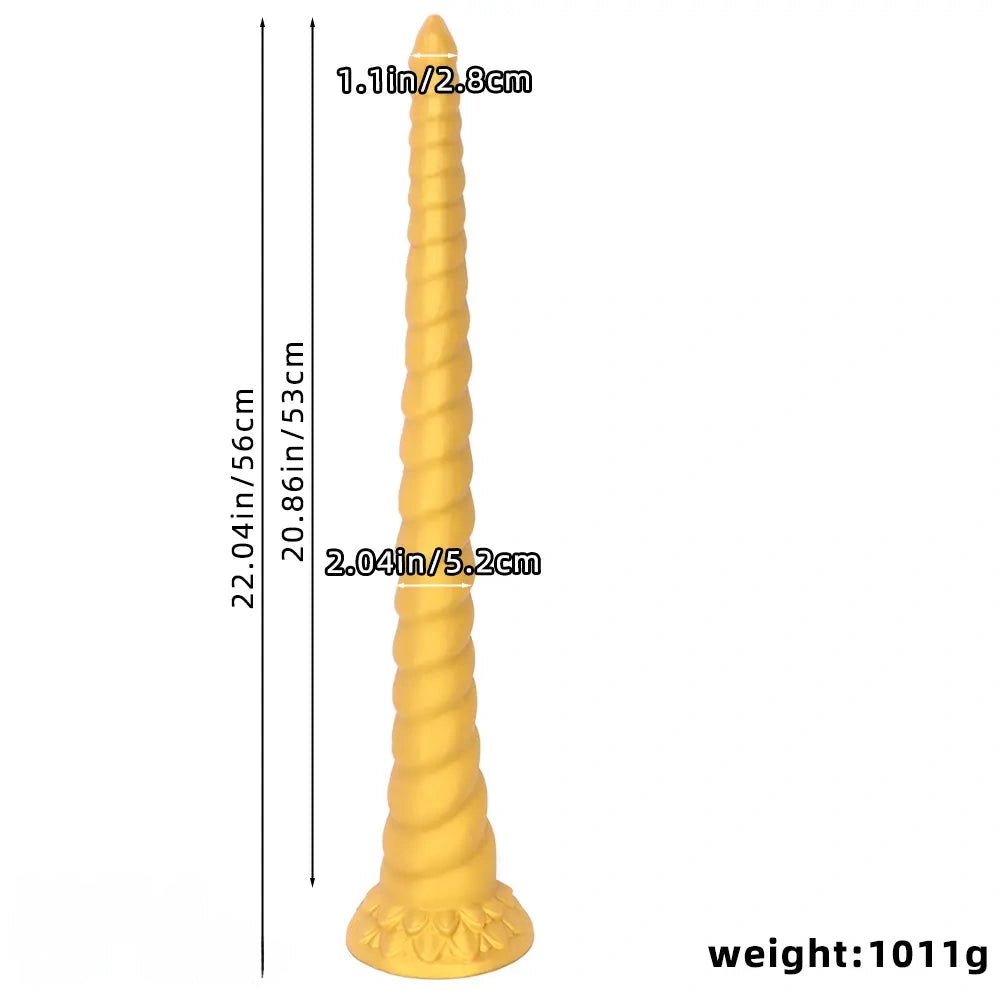 Spiral horn silicone fantasy dildo, photo 6