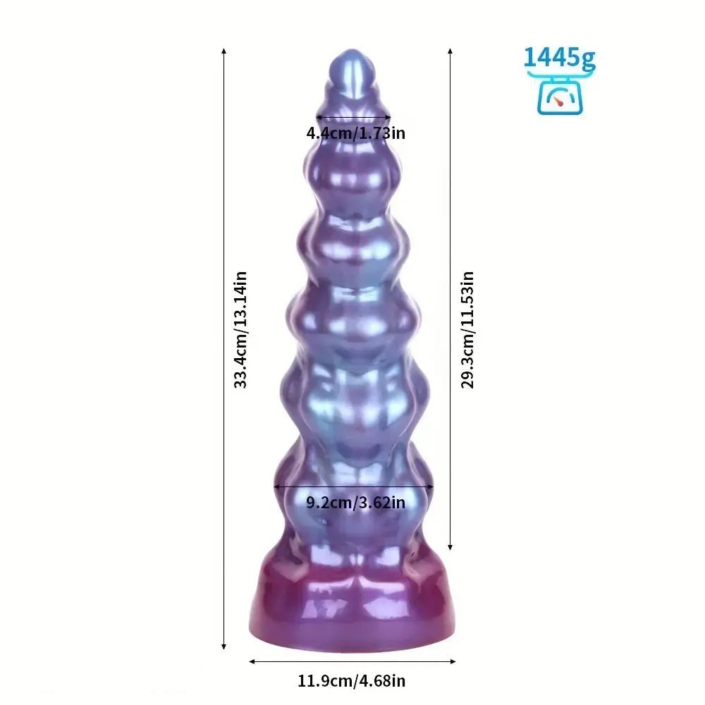 Purple and blue spiral fantasy silicone dildo, photo 8