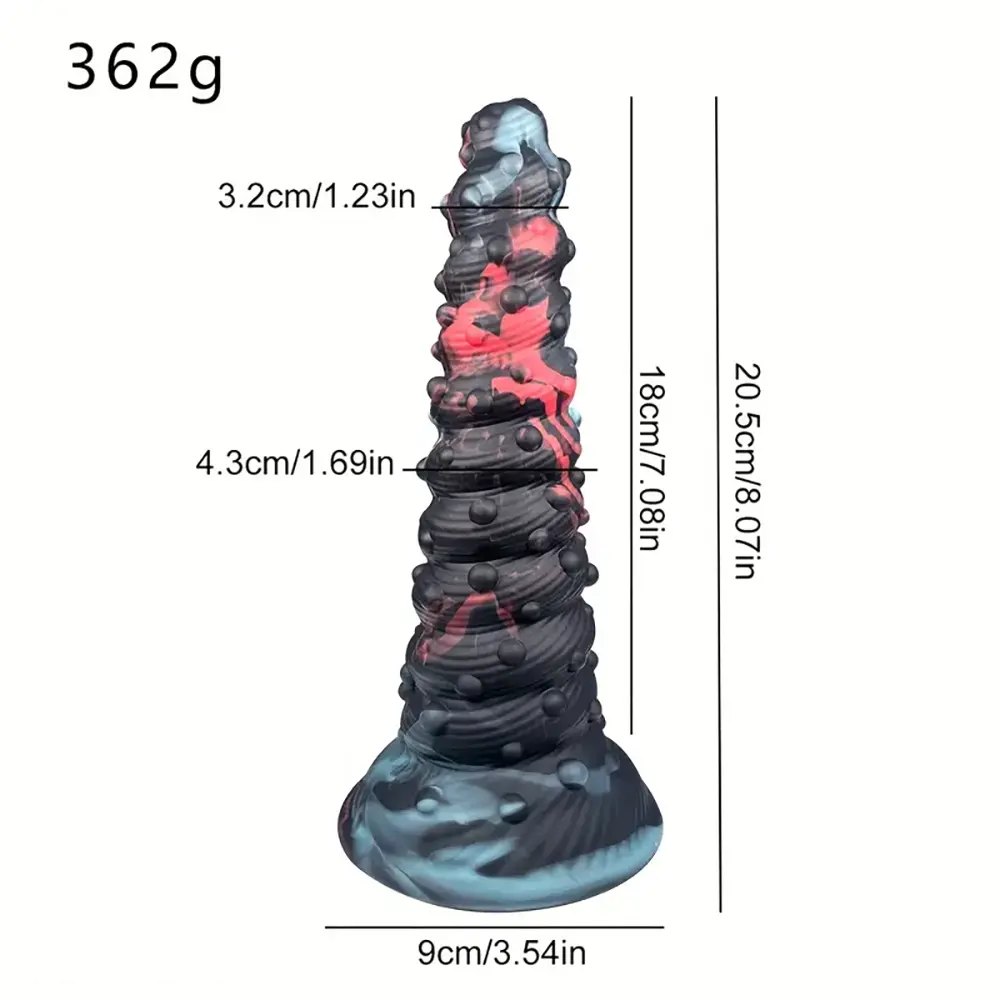 Marbled spiral monster fantasy dildo, photo 4