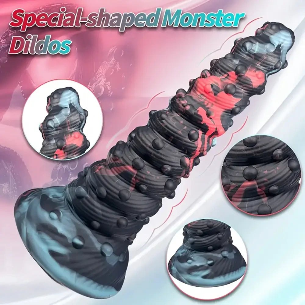 Marbled spiral monster fantasy dildo, photo 5