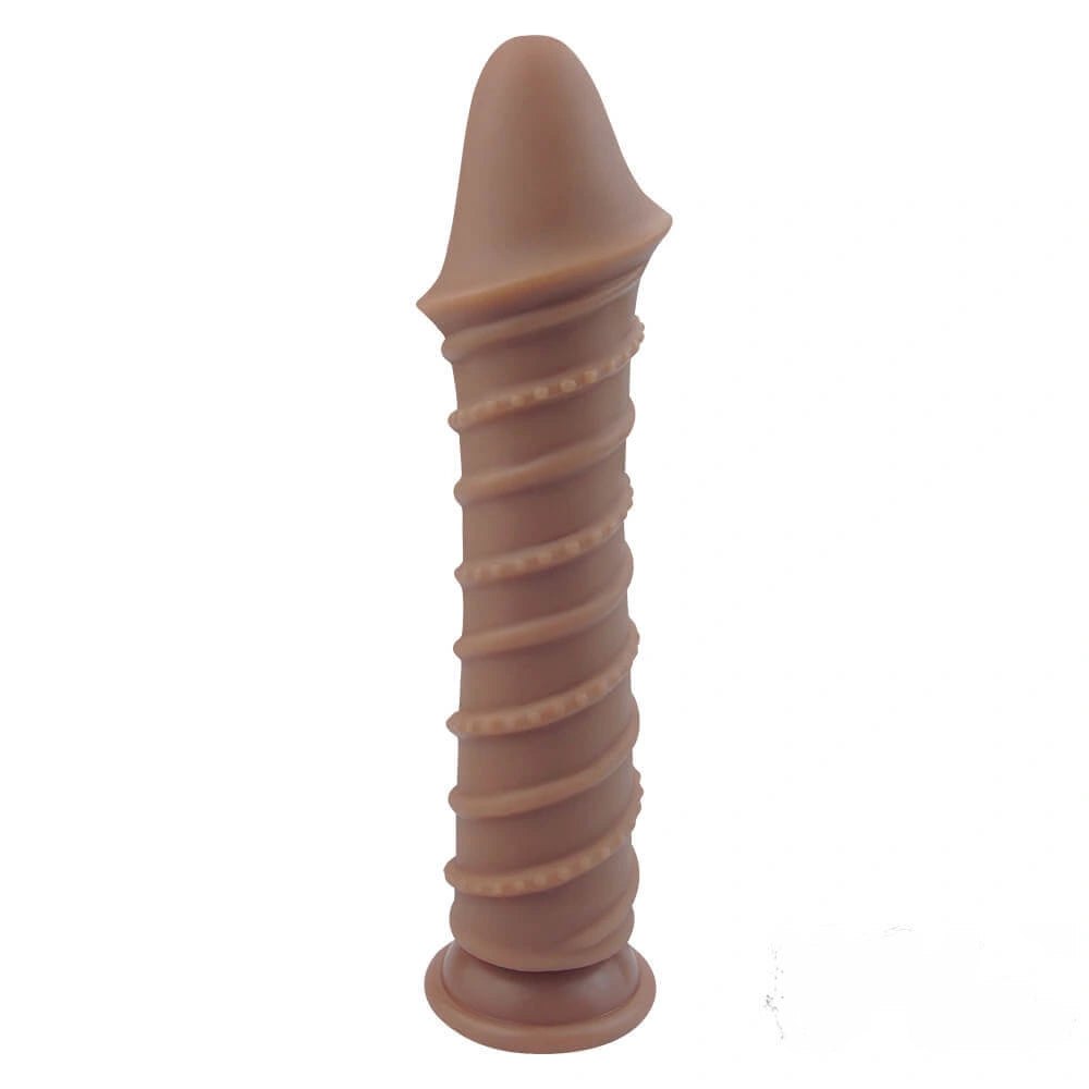 Spiral ribbed silicone suction cup dildo, photo 3