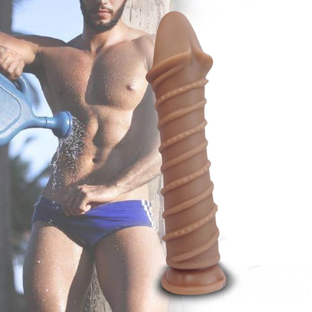 Spiral ribbed silicone suction cup dildo, photo 4