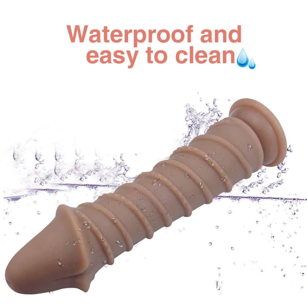 Spiral ribbed silicone suction cup dildo, photo 5