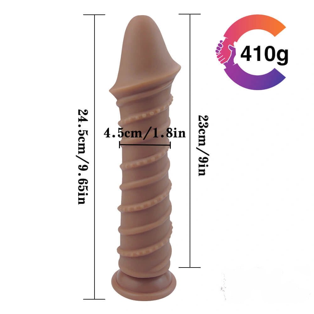 Spiral ribbed silicone suction cup dildo, photo 6