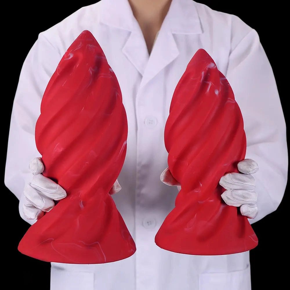 Red spiral ridged silicone anal plug, photo 10