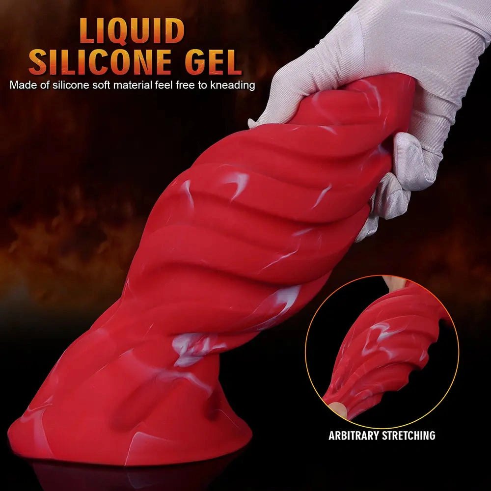 Red spiral ridged silicone anal plug, photo 5