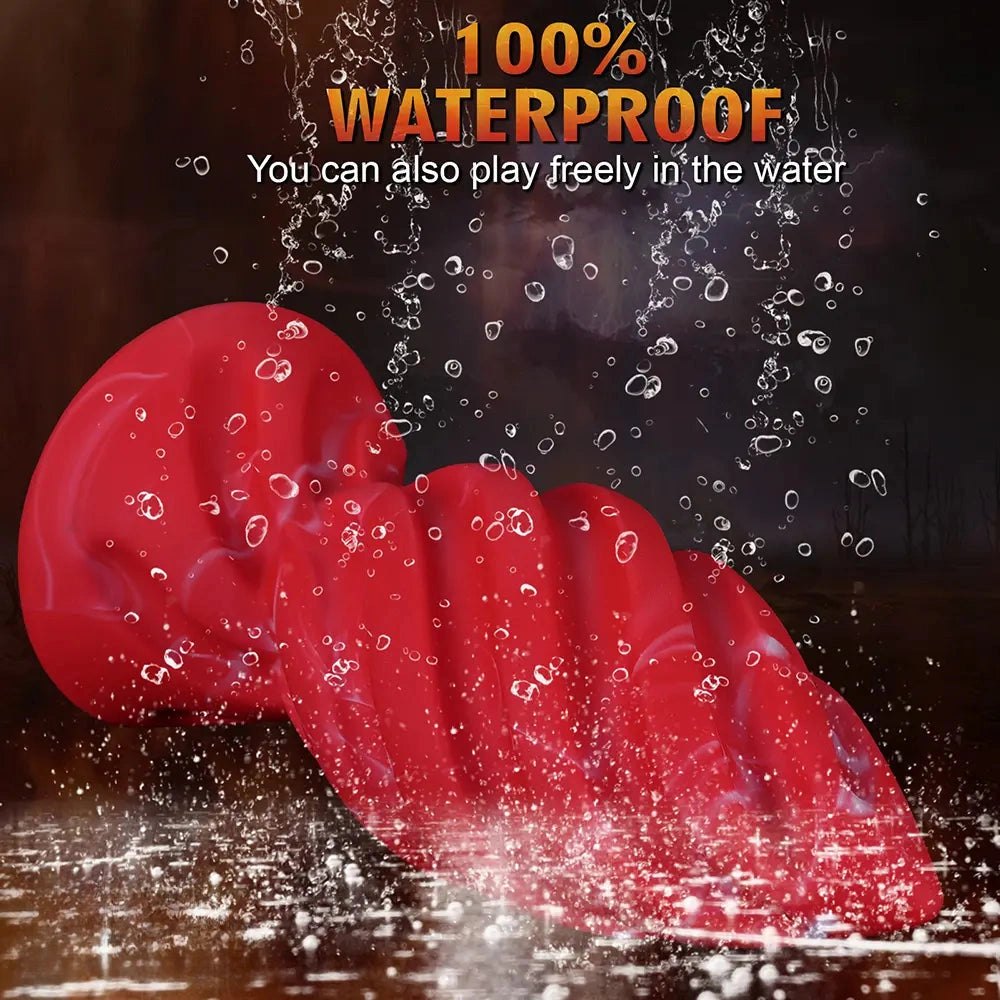 Red spiral ridged silicone anal plug, photo 7