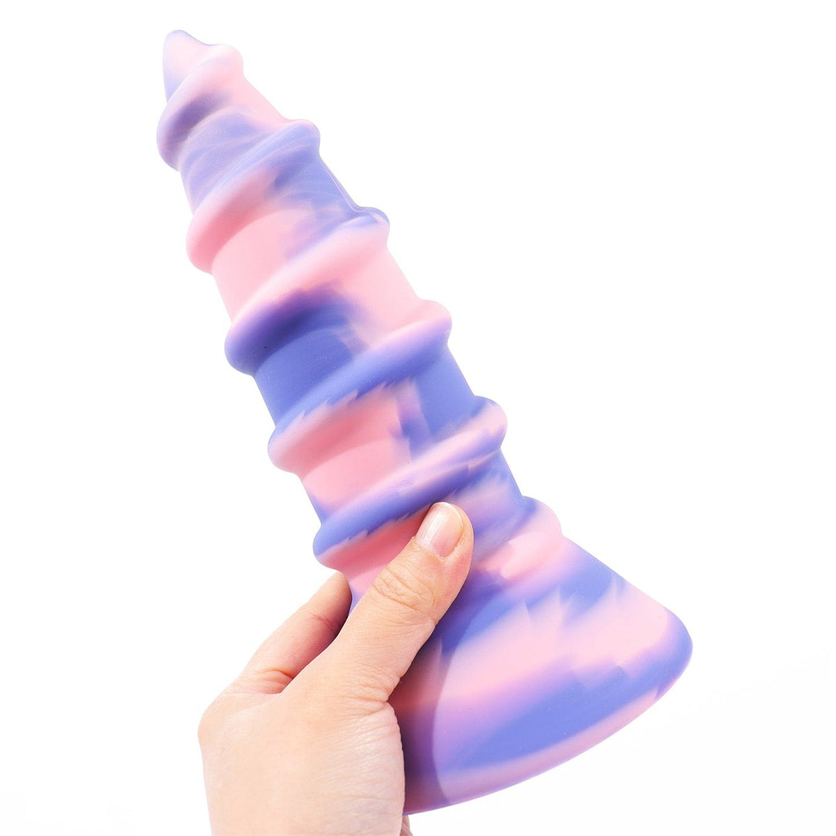 Spiral screw-shaped silicone anal plug with suction cup base, photo 12