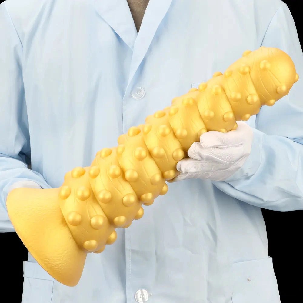 Gold spiral spiked anal dildo, photo 14