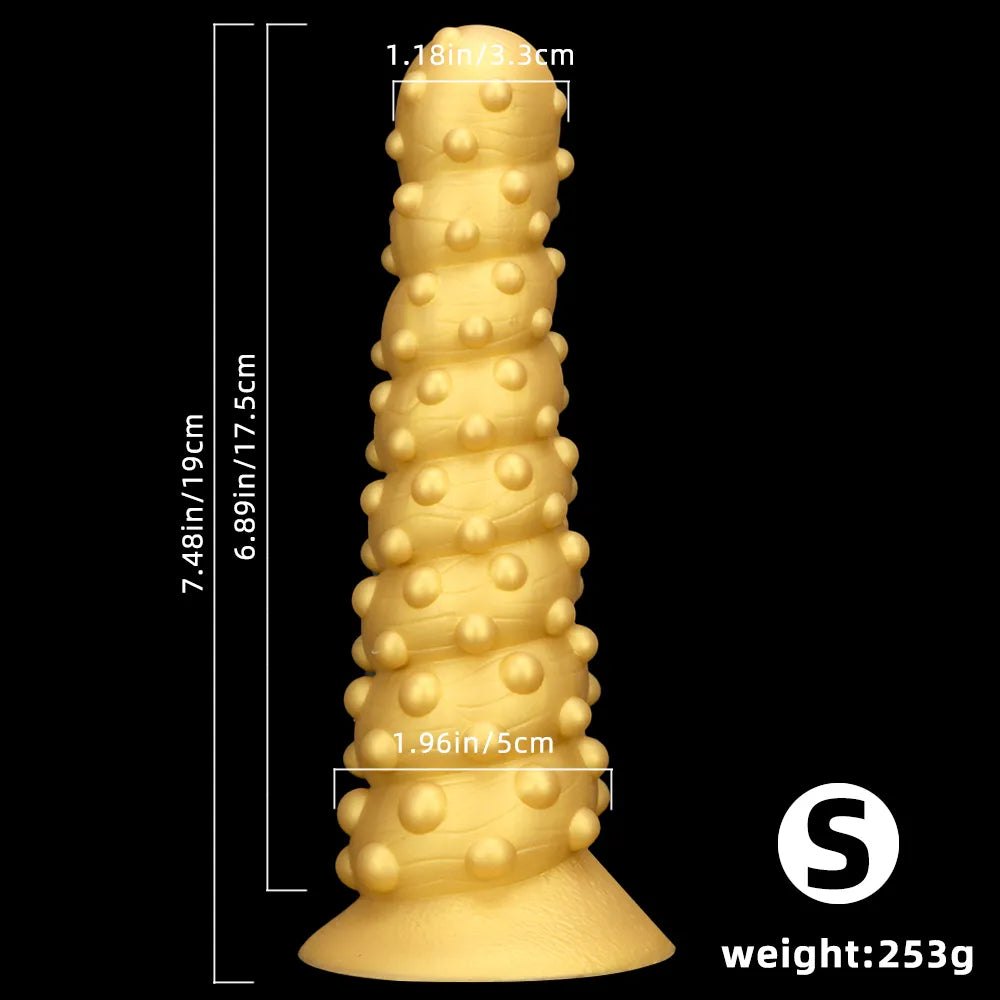 Gold spiral spiked anal dildo, photo 16