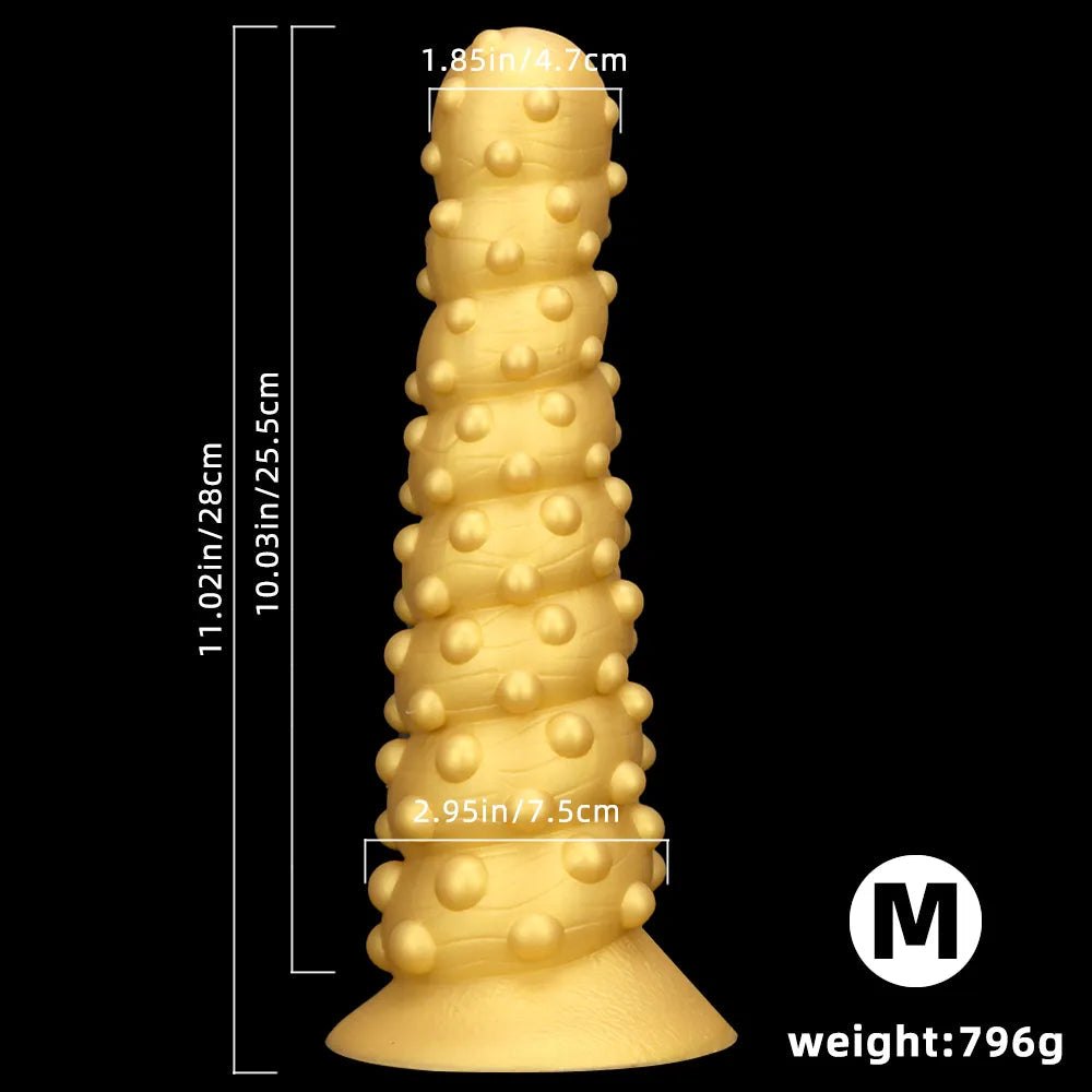Gold spiral spiked anal dildo, photo 17