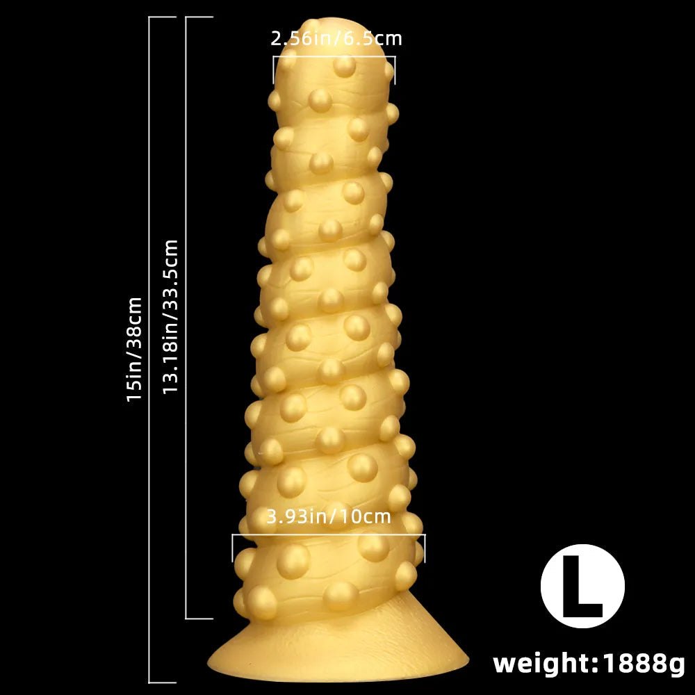 Gold spiral spiked anal dildo, photo 18