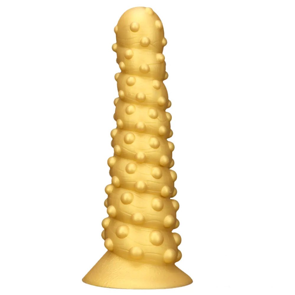 Gold spiral spiked anal dildo, photo 2