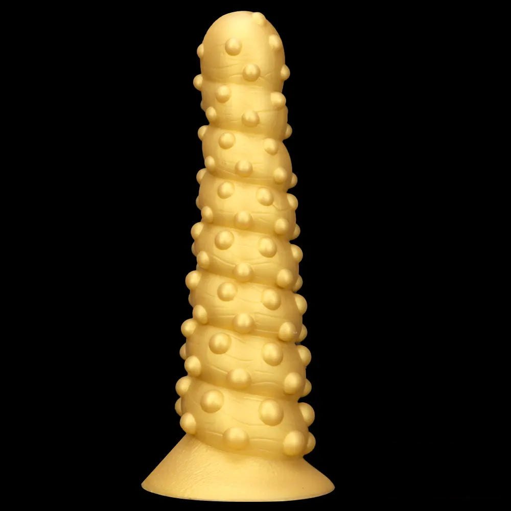 Gold spiral spiked anal dildo, photo 3